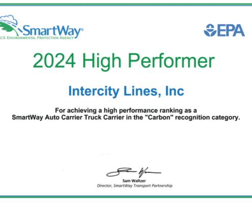 Intercity Lines 2024 EPA SmartWay High Performer in Auto Transport